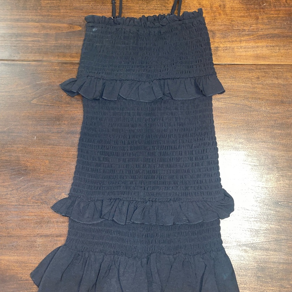 Forever 21 Black Smocked Strapless Top